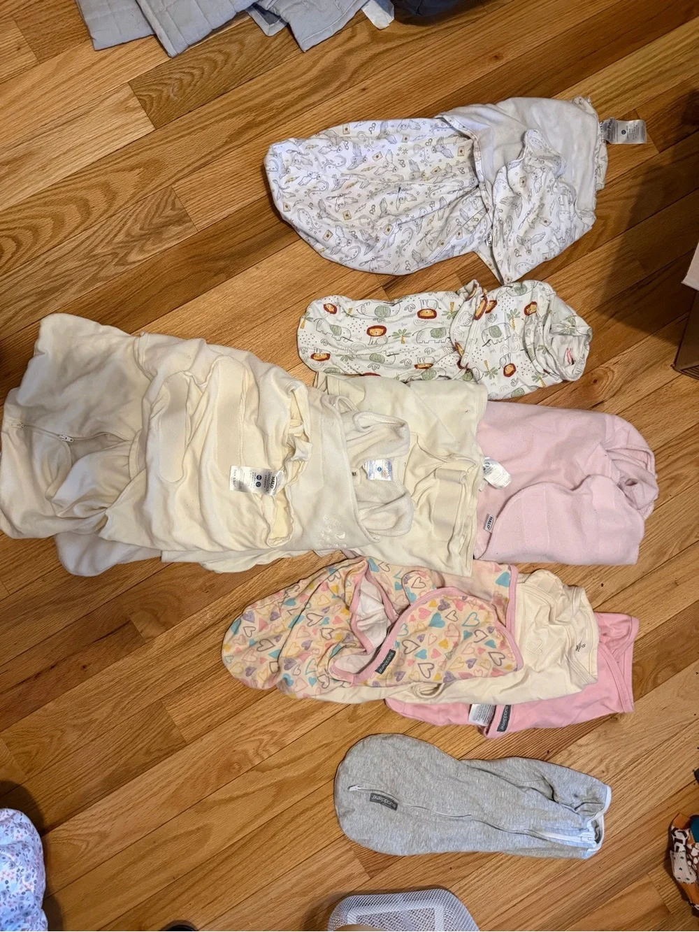 Carter's Cream, Pink, Gray & Multicolor Baby Footies and Sleep Sacks
